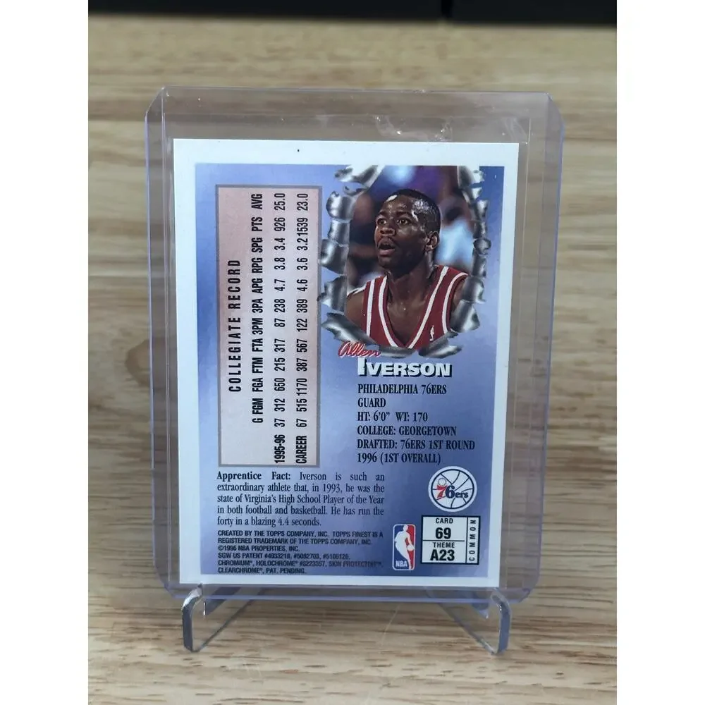 1996-97 Topps Finest - Common Bronze Allen Iverson #69 (RC) - Picture 2 of 2